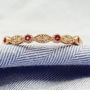 ✨ Beauty CZ Thin Sweet Romantic Three Color Plated Rings for WomenEVGG1344